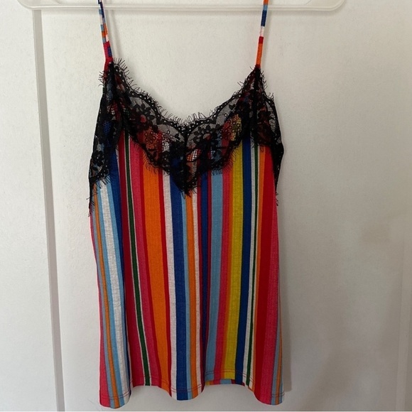 ZARA colorful tanktop with black lace! - Picture 5 of 5